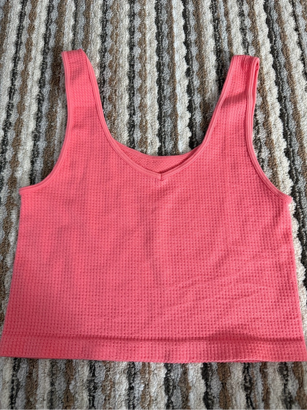 aerie Coral Pink Ribbed Tank